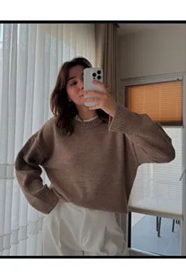 KOZİA OUTDOORS Malkoçbey Bisiklet Yaka salaş  Oversize Triko Kazak