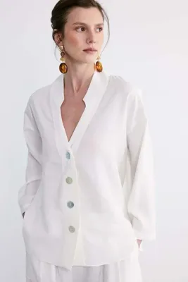 FACETTE Helia Oversize Gömlek Ekru
