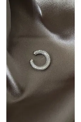 vi store vi jewelry Gümüş Kaplama Taşlı Earcuff