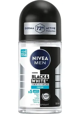 KSB Store Men Erkek Roll-On Deodorant 50 ml - Black&white Invisible