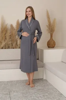 Miss Dünya Lissa Kapitone Dokulu Köpük Kumaş Uzun Kollu Şerit Biyeli Gömlek Yaka Sabahlık