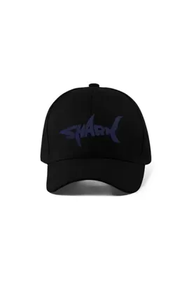 QUATEX Shark Nakışlı Şapka – Siyah %100 Pamuk Gabardin Unisex Model