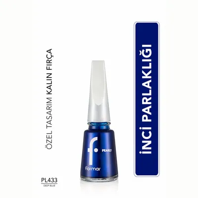 Flormar Pearly Yoğun Pigmentli ve Sedef Yansımalı Oje 433 Deep Blue
