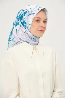 Madame Polo Desenli Twil Eşarp 90x90 Cm Kayma Yapmayan Kumaş mor Leylak