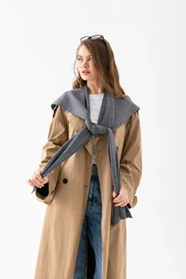 Wega Moda Kare Parçalı Patchwork Atkı - Spor Triko Örme Omuz Atkısı | Unisex Boho Şal - Atkı