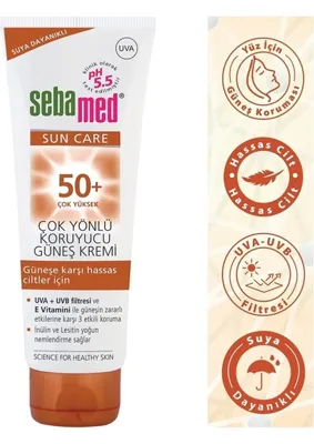 Sebamed Sun Care UVA / UVB Filtresi ve E Vitamini Üçlü Yüksek Koruma Çok Yönlü Güneş Kremi 50 SPF 50 ml
