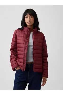Gap Kadın Bordo Relaxed Puffer Şişme Mont