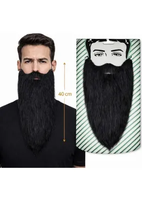 GenelTedarik Genel Tedarik Gri Renk Lastikli Uzun Takma Sakal 40 cm BX40