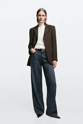 Massimo Dutti Yüksek bel relaxed fit barrel fit jean