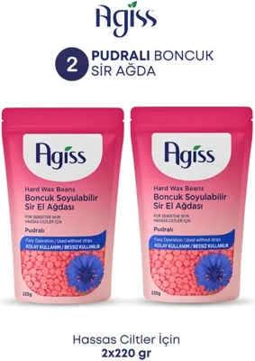 Agiss Boncuk Soyulabilir Inci El Ağdası Hassas Ciltler için Pudralı 220 gr x 2
