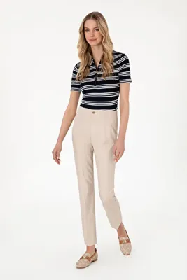U.S. Polo Assn. Kadın Taş Slim Flare Cropped Fit Kanvas Pantolon 50301156-VR049