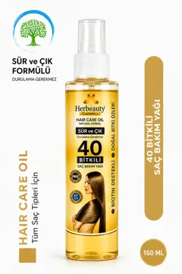 Herbeauty 40 Bitkili Saç Bakım Yağı 150 ml Besleyici Durulanmayan Formül