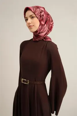 Armine Etnik Desenli Saf İpek Twill Eşarp 9323D 83
