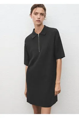 MANGO Woman Polo yaka triko elbise