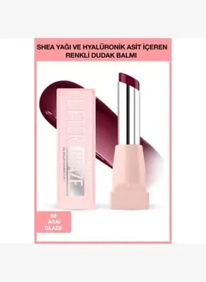Maybelline New York Lifter Glaze Shea Yağı ve Hyalüronik Asit İçeren Renkli Dudak Balmı 08 Acai Glaze