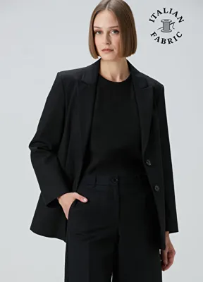 Beymen Collection Siyah Rahat Kesim Koton Ceket