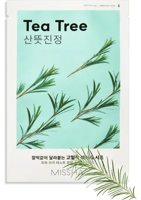 MISSHA Çay Ağacı Özlü Fazla Sebumu Dengeleyen Nemlendirici Yaprak Maske Airy Fit Sheet Mask Tea Tree