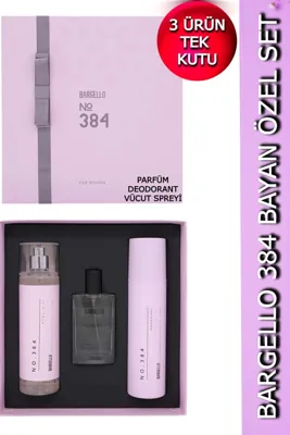 Bargello 384 Kadın Parfüm Set Floral - (PARFÜM+VÜCUT SPREYİ+DEODORANT) Özel Kutu