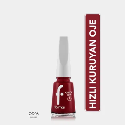 Flormar Quick Dry Hızlı Kuruyan İnce Yapılı & Parlak Bitişli Oje Qd06 Fiery Red New