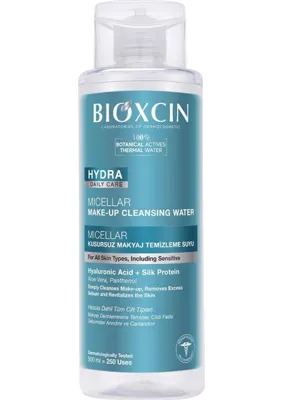 Bioxcin Hydra Micellar Makyaj Temizleme Suyu – Hyalüronik Asitli, Ipek Proteinli, Hassas Ciltler Için, Yağsız ve Durulama Gerektirmez, 500 ml
