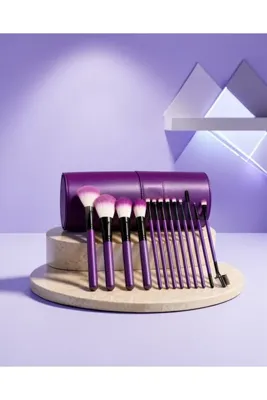 Astraltech 12'li Makyaj Fırça Seti Fondöten ve Far Karıştırma İçin
