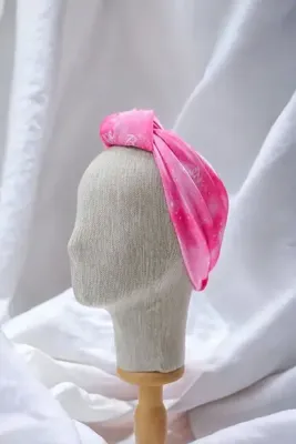 pistore Pembe Barbie Desenli Bandana Renkli Fular Yeni Sezon