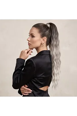 Genel Markalar Lastik Tokalı At Kuyruğu Su Daalı / Koyu Kumral / Gümüş Platin Ombre
