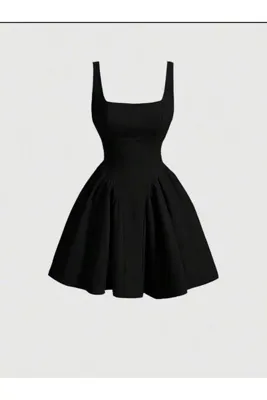 Dressco Matilda - Krep Kumaş Askılı Volanlı Mini Elbise