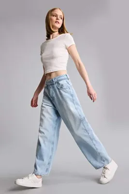 Defacto Barrel Fit Yüksek Bel Bileğe Doğru Daralan Bol Paça Jean Pantolon H7935AX26HS