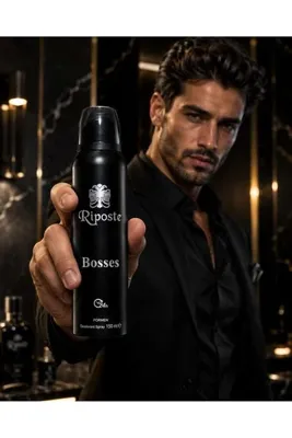 Genel Markalar Riposte Bosses For Men Erkek Deodorant Sprey 150 ml – 24 Saat Kalıcı Koruma – Mat Siyah / Gece Siyahı 🖤