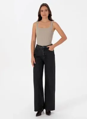 U.S. Polo Assn. Gri Kadın Loose Fit Denim Pantolon CELSA-ANTRA