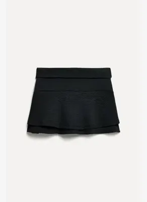 Mudo Kadın Antrasit Çizgili Mini Etek