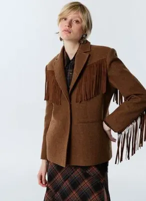 Twist TW6260106119 Kahverengi Kadın Mono Yaka Regular Fit Blazer