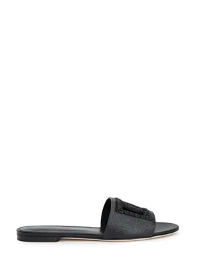 Dolce & Gabbana Siyah Kadın Deri Terlik