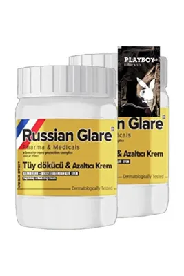 ELİSY Playboy Rusian Glare Tüy Dökücü Azaltıcı Krem Nano 2'li x 50 ml Rus Merhemi + Yanında Jel