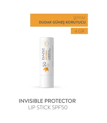 Babe Laboratorios Invisible Protector Lip Stick SPF50+ 4Gr - Besleyici Dudak Güneş Stick