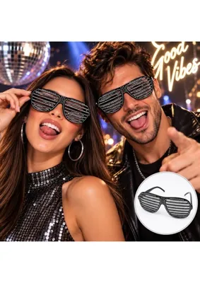 Efnaz Style Gümüş Detaylı Siyah Panjur Parti Gözlüğü