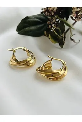 Milana Accessories Çelik Üçlü Halka Küpe