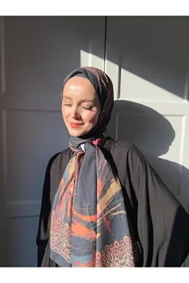 Modakaşmir Diji Medine İpeği Şal Soyut Akış Desen