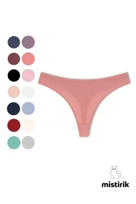 MİSTİRİK Paulo Model Fitilli Esnek Kumaş String Tanga Pastel Pembe Renk