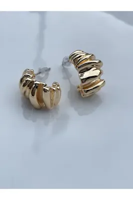 Lavian Accessories Gold Renk Stream Küpe