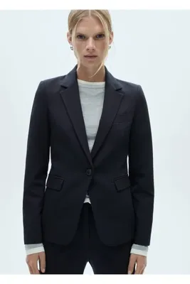 MANGO Parlak Mavi Kadın Blazer Ceket 77035655
