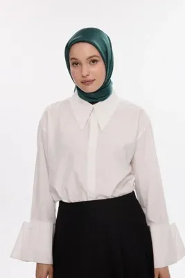 MİRSOY SCARF İkon Janjan Eşarp Abiyelik-koyu Yeşil