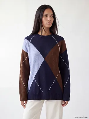 LCW Modest Baklava Desenli Kadın Triko Tunik
