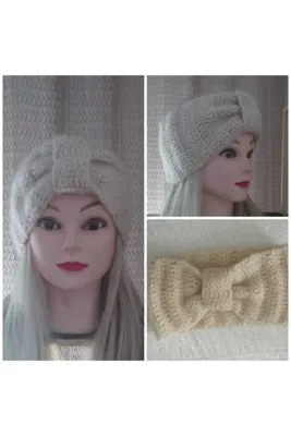 Nympha Örgü saç bandı, El örgüsü bükümlü bandana, kışlık yarım bere, örgü kulaklık