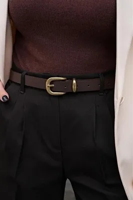 Desre Moda Kahverengi/Antik Tokalı Kadın Kemer Pantolon Kemeri Kot Kemeri Gömlek Kemeri Ceket Kemeri