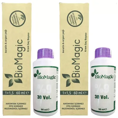 BioMagic Organik Amonyaksız Saç Boyası Buzlu Sarı-99.21+Oksidan (2 Adet)