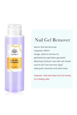 born pretty 500 ml Pompalı Şişe Remover Kalıcı Oje Cıkarıcı Sıvı
