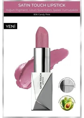 Str Store Uzun Süre Kalıcı Nemlendirici Pürüzsüz Etkili Yarı Mat Ruj Satin Touch Lipstick 806 Candy Pink