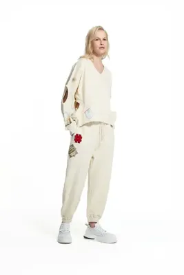 #vdr viadellerose Krem Arma Patch Detaylı Jogger Pantolon 19098